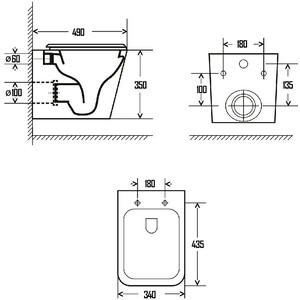 Унитаз подвесной безободковый AQUAme Rimless c сиденьем микролифт (AQM2004)