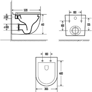 Унитаз подвесной безободковый AQUAme Rimless c сиденьем микролифт (AQM2006)