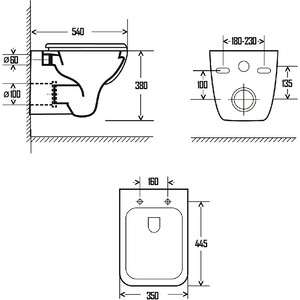 Унитаз подвесной безободковый AQUAme Rimless c сиденьем микролифт (AQM2007)