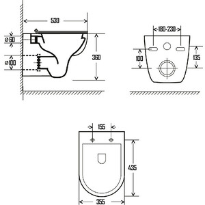 Унитаз подвесной безободковый AQUAme Rimless c сиденьем микролифт (AQM2008)