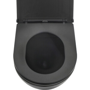Унитаз подвесной безободковый AQUAme Rimless c сиденьем микролифт, черный матовый (AQM2002MB)