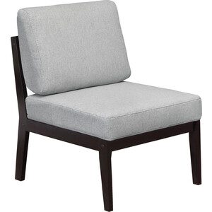 Кресло Мебелик Массив мягкое ткань серый, каркас венге (П0005657) кресло качалка мебелик сайма экокожа шоколад каркас венге структура п0004568