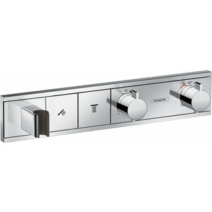 Термостат для ванны Hansgrohe RainSelect на два выхода, с механизмом, хром (15355000, 15310180)