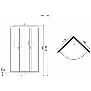 Душевая кабина Niagara NG-7702M 100х100х210