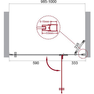 Дверное полотно BelBagno Kraft R 120х195 правая, прозрачное, хром (KRAFT-60/60-C-Cr-R)