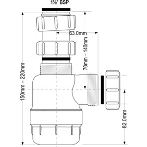 Сифон для кухонной мойки McAlpine патрубок D40 (MRSK2-NW) патрубок D40 (MRSK2-NW) - фото 2