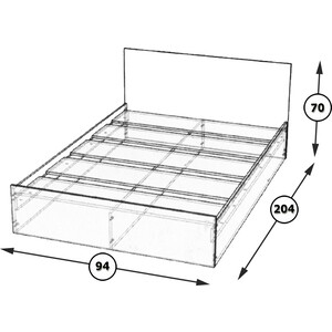 Кровать СВК Стандарт 90х200 дуб сонома (1024236)