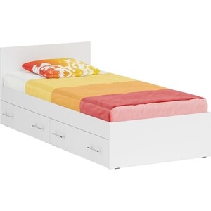 Кровать с ящиками СВК Стандарт 90х200 белый (1024227) кровать с ящиками свк стандарт 180х200 дуб сонома 1024245