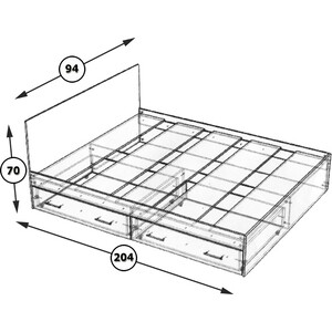 Кровать с ящиками СВК Стандарт 90х200 белый (1024227)