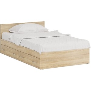 Кровать с ящиками СВК Стандарт 120х200 дуб сонома (1024242) кровать свк стандарт 120х200 дуб сонома 1024237