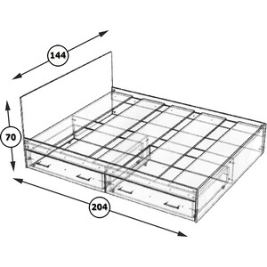 Кровать с ящиками СВК Стандарт 160х200 дуб сонома (1024244)