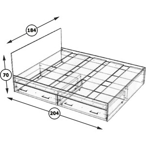 Кровать с ящиками СВК Стандарт 180х200 белый (1024231)