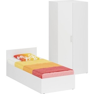 Комплект мебели СВК Стандарт кровать 90х200, шкаф угловой 81,2х81,2х200, белый (1024254) одноярусная кровать seven dreams blossom белый