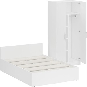 Комплект мебели СВК Стандарт кровать 140х200, шкаф 2-х створчатый 90х52х200, белый (1024259)