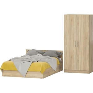 Комплект мебели СВК Стандарт кровать 140х200, шкаф 2-х створчатый 90х52х200, дуб сонома (1024339)
