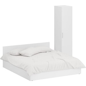 Комплект мебели СВК Стандарт кровать 180х200, пенал 45х52х200, белый (1024264) одноярусная кровать seven dreams blossom белый