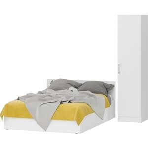 Комплект мебели СВК Стандарт кровать 140х200 с ящиками, пенал 45х52х200, белый (1024273)