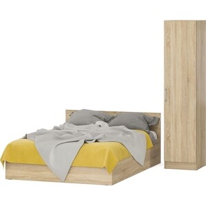 Комплект мебели СВК Стандарт кровать 140х200 с ящиками, пенал 45х52х200, дуб сонома (1024353)