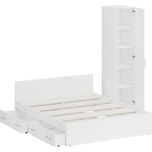 Комплект мебели СВК Стандарт кровать 160х200 с ящиками, пенал 45х52х200, белый (1024276)