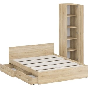 Комплект мебели СВК Стандарт кровать 160х200 с ящиками, пенал 45х52х200, дуб сонома (1024356)