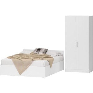 Комплект мебели СВК Стандарт кровать 160х200 с ящиками, шкаф 2-х створчатый 90х52х200, белый (1024277)