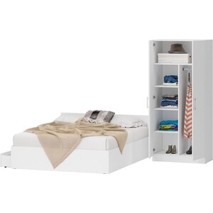 Комплект мебели СВК Стандарт кровать 160х200 с ящиками, шкаф 2-х створчатый 90х52х200, белый (1024277)