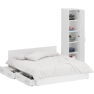 Комплект мебели СВК Стандарт кровать 180х200 с ящиками, пенал 45х52х200, белый (1024279)