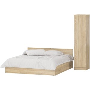Комплект мебели СВК Стандарт кровать 180х200 с ящиками, пенал 45х52х200, дуб сонома (1024359)