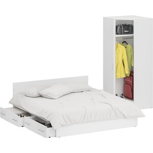 Комплект мебели СВК Стандарт кровать 180х200 с ящиками, шкаф угловой 81,2х81,2х200, белый (1024281)