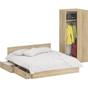 Комплект мебели СВК Стандарт кровать 180х200 с ящиками, шкаф угловой 81,2х81,2х200, дуб сонома (1024361)