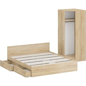 Комплект мебели СВК Стандарт кровать 180х200 с ящиками, шкаф угловой 81,2х81,2х200, дуб сонома (1024361)