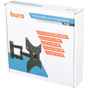 Кронштейн для телевизора Buro FL3S черный 20"-48" макс.15кг настенный поворотно-выдвижной и наклонный