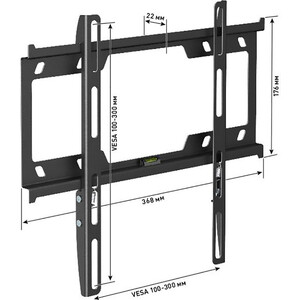 Кронштейн для телевизора Holder F3616-B черный 22"-47" макс.25кг настенный фиксированный