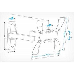 Кронштейн для телевизора Holder LCDS-5046 белый 22"-42" макс.30кг настенный поворот и наклон