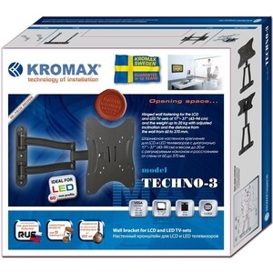 Кронштейн для телевизора Kromax TECHNO-3 белый 15"-40" макс.20кг настенный поворот и наклон