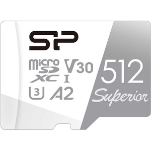 Карта памяти Silicon Power microSDXC 512Gb Class10 SP512GBSTXDA2V20SP Superior + adapter карта памяти netac sdxc 512б class 10 uhs i nt02p500pro 512g r sd adapter