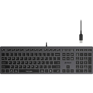 Клавиатура A4Tech Fstyler FX60H серый USB slim LED (FX60H GREY/WHITE) FX60H GREY/WHITE Fstyler FX60H серый USB slim LED (FX60H GREY/WHITE) - фото 2