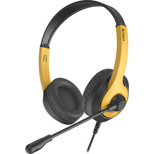 Наушники с микрофоном A4Tech Fstyler FH100U желтый/черный 2м накладные USB оголовье (FH100U (BUMBLEBEE)) наушники с микрофоном edifier g1 2 5м накладные usb оголовье