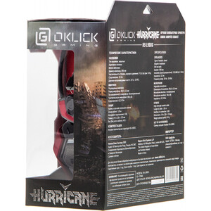Наушники с микрофоном Oklick HS-L900G HURRICANE черный/красный 1.85м мониторные оголовье (472660)