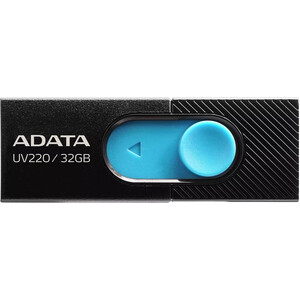 Флеш Диск A-DATA 32Gb UV220 AUV220-32G-RBKBL USB2.0 черный/синий флеш накопитель adata usb2 32gb ac008 32g rkd красный