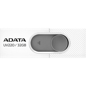 Флеш Диск A-DATA 32Gb UV220 AUV220-32G-RWHGY USB2.0 белый/серый флеш накопитель adata usb2 32gb ac008 32g rkd красный