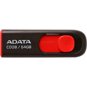 Флеш Диск A-DATA 64Gb Classic AC008 AC008-64G-RKD USB2.0 красный/черный флеш накопитель sandisk ultra fit [3 1 64 gb пластик ]