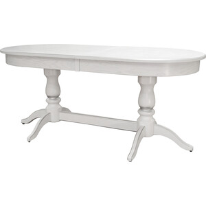 Обеденный стол Мебелик Тарун 3 раздвижной белый/серебро 150/200*84 (П0006380)