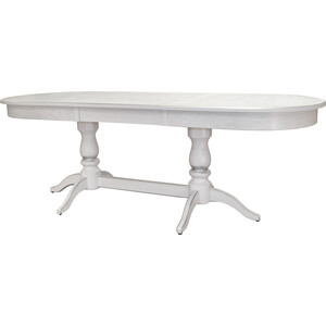 Обеденный стол Мебелик Тарун 3 раздвижной белый/серебро 150/200*84 (П0006380)