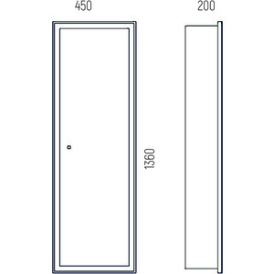 Пенал Corozo Делавэр 45х136 с зеркалом и подсветкой, сенсор (SD-00001321)