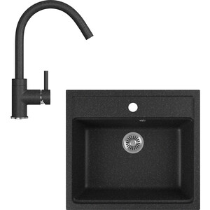 

Кухонная мойка и смеситель GreenStone GRS-06-308, GS-003-308 черный, GRS-06-308, GS-003-308 черный