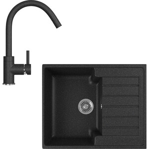 

Кухонная мойка и смеситель GreenStone GRS-13s-308, GS-003-308 черный, GRS-13s-308, GS-003-308 черный