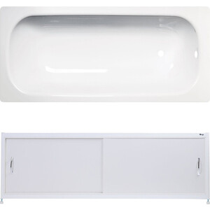 Ванна стальная ВИЗ Tevro 150х70 с экраном Emmy Бланка и ножками, белый лотос квариловая ванна 170x75 см альпийский белый villeroy