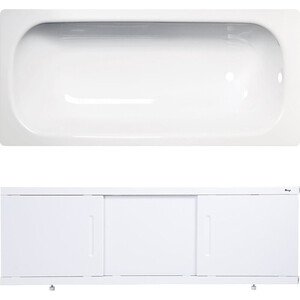 Ванна стальная ВИЗ Tevro 150х70 с экраном Emmy Соната и ножками, белый лотос квариловая ванна 170x75 см альпийский белый villeroy