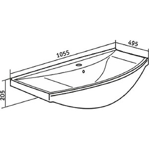 Раковина мебельная Runo Kirovit Стиль 105х50 (4620008197340)